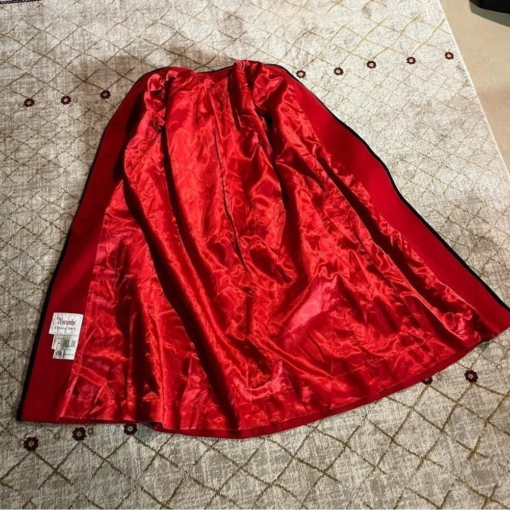 Vintage Worumbo a Stevens Fabric Fashioned by Jill Jr. 100% Wool Red Pea Coat - Picture 3 of 11